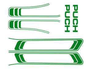 Set di adesivi serbatoio e telaio verde (qualità 1A) Trama della pellicola | Puch Maxi S Set di adesivi serbatoio e telaio verde (qualità 1A) Trama della pellicola | Puch Maxi S