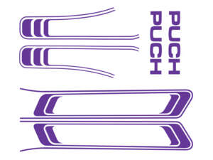 Set di adesivi serbatoio e telaio viola (qualità 1A) Trama della pellicola | Puch Maxi S Set di adesivi serbatoio e telaio viola (qualità 1A) Trama della pellicola | Puch Maxi S