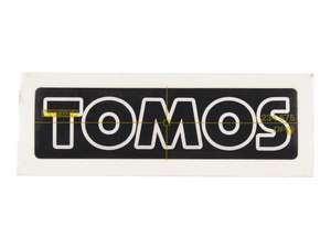Adesivo «TOMOS» nero/argento 100 x 28 mm originale Adesivo «TOMOS» nero/argento 100 x 28 mm originale