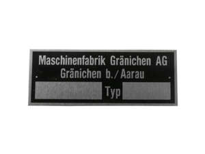 Targa di identificazione | Tigra Pionier (Gränichen) Targa di identificazione | Tigra Pionier (Gränichen)
