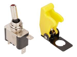 Interruttore a levetta giallo Cappuccio di sicurezza e LED Interruttore a levetta giallo Cappuccio di sicurezza e LED