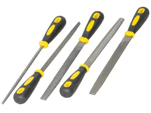 Set di lime (rotonde, semitonde, triangolari e piatte) 5 pezzi. Set di lime (rotonde, semitonde, triangolari e piatte) 5 pezzi.