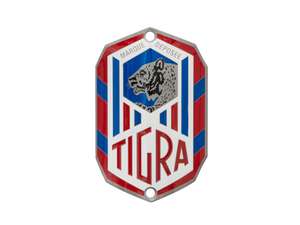 Markenschild Steuerrohr «TIGRA» gebogen | Tigra Markenschild Steuerrohr «TIGRA» gebogen | Tigra