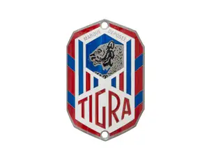 Piastra di marca "Tigra" piegata verso il tubo di sterzo Piastra di marca "Tigra" piegata verso il tubo di sterzo